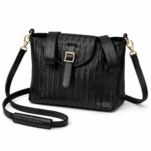 Meli Melo Mini Black Woven Crossbody Bag